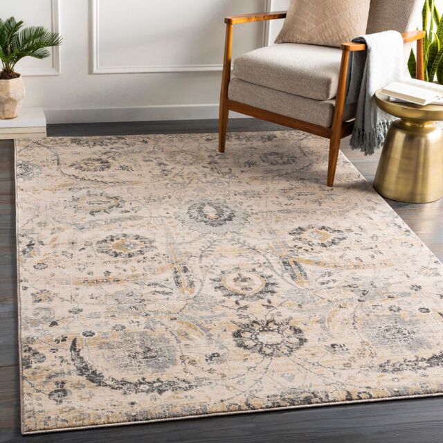 Livabliss Indigo Vintage Traditional Floral Boho Rug in Beige - Size: 160 cm x 220 cm - image 1