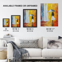 "Artery8 Woman with Umbrella in Rainbow Rain Modern Art Wall Art Print - Size: W18"" x H24""" - thumbnail 3
