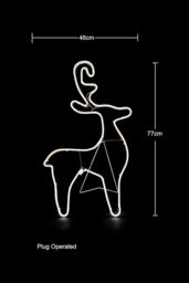 Shatchi Reindeer Neon Effect Rope Light Silhouette Double Side 90 Cool White LEDs Christmas Outdoor - thumbnail 2