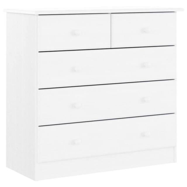 Berkfield Home Chest of Drawers ALTA White 77x35x73 cm Solid Wood Pine - Size: 77 x 35 x 73 cm - image 1