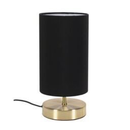 ValueLights Francis Brushed Gold Dimmable Touch Table Lamps with Fabric Shade in Black - thumbnail 8