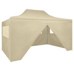 Berkfield Home Foldable Tent Pop-Up with 4 Side Walls 3x4.5 m Cream White