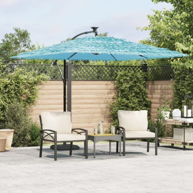 Berkfield Home Garden Parasol with Steel Pole Blue 269x269x235 cm - Size: 269 x 269 x 235 cm - image 1