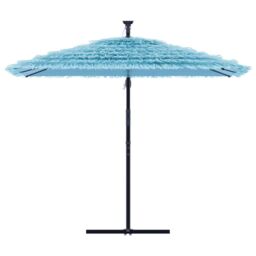 Berkfield Home Garden Parasol with Steel Pole Blue 269x269x235 cm - Size: 269 x 269 x 235 cm - thumbnail 3