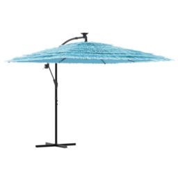 Berkfield Home Garden Parasol with Steel Pole Blue 269x269x235 cm - Size: 269 x 269 x 235 cm - thumbnail 2