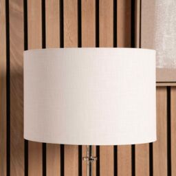 Ruma White Self Lined Linen Drum Lamp Shade for Table Lamps & Floor Lamps - Size: 18 inches - thumbnail 1
