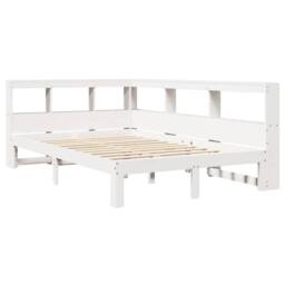 Berkfield Home Bookcase Bed Frame White 120x190 cm Small Double Solid Wood Pine - thumbnail 4