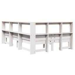 Berkfield Home Bookcase Bed Frame White 120x190 cm Small Double Solid Wood Pine - thumbnail 9