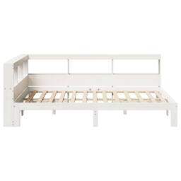 Berkfield Home Bookcase Bed Frame White 120x190 cm Small Double Solid Wood Pine - thumbnail 8