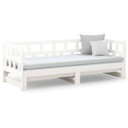 Berkfield Home Pull-out Day Bed White Solid Wood Pine 2x(90x190) cm - thumbnail 5