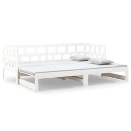 Berkfield Home Pull-out Day Bed White Solid Wood Pine 2x(90x190) cm - thumbnail 2