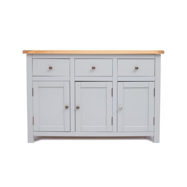 Cabinet Bits Argenta Light Grey 3 Drawer 3 Door Sideboard Brass Knob - image 1