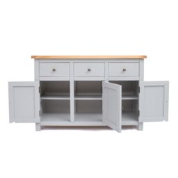 Cabinet Bits Argenta Light Grey 3 Drawer 3 Door Sideboard Brass Knob - thumbnail 5
