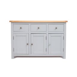 Cabinet Bits Argenta Light Grey 3 Drawer 3 Door Sideboard Brass Knob - thumbnail 1