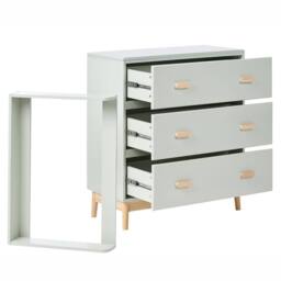 Wyld and Coco Changing Table Dresser Light Green MDF with Drawers - thumbnail 5