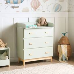 Wyld and Coco Changing Table Dresser Light Green MDF with Drawers