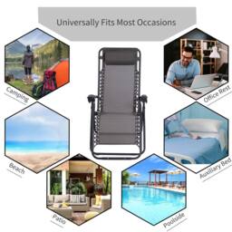 STILVORA Sun Lounger Recliner with Folding Metal Frame in Grey - thumbnail 5