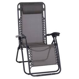 STILVORA Sun Lounger Recliner with Folding Metal Frame in Grey - thumbnail 4
