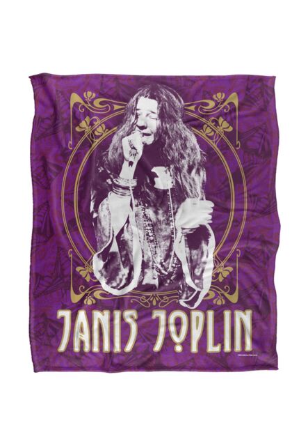 Janis Joplin Janis Gold Framed Silky Touch Super Soft Throw Blanket 152 X 127 cm in White - image 1