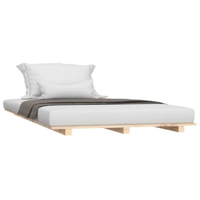 Berkfield Home Beautiful Bed Frame 75x190 cm Small Single Solid Wood Pine in Natural - image 1