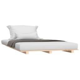 Berkfield Home Beautiful Bed Frame 75x190 cm Small Single Solid Wood Pine in Natural - thumbnail 1