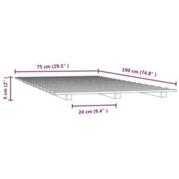 Berkfield Home Beautiful Bed Frame 75x190 cm Small Single Solid Wood Pine in Natural - thumbnail 8
