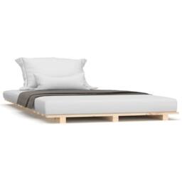 Berkfield Home Beautiful Bed Frame 75x190 cm Small Single Solid Wood Pine in Natural - thumbnail 3