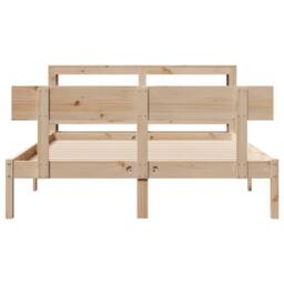 Berkfield Home Bed Frame without Mattress 140x190 cm Solid Wood Pine in Brown - thumbnail 4