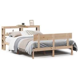 Berkfield Home Bed Frame without Mattress 140x190 cm Solid Wood Pine in Brown - thumbnail 2