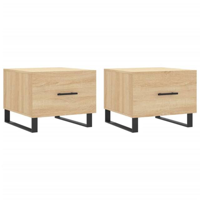 Berkfield Home Coffee Tables 2 pcs Sonoma Oak 50x50x40 cm Engineered Wood in Brown - Size: 50 x 50 x 40 cm - image 1