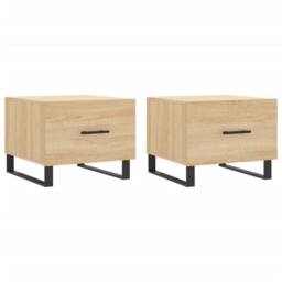 Berkfield Home Coffee Tables 2 pcs Sonoma Oak 50x50x40 cm Engineered Wood in Brown - Size: 50 x 50 x 40 cm - thumbnail 1