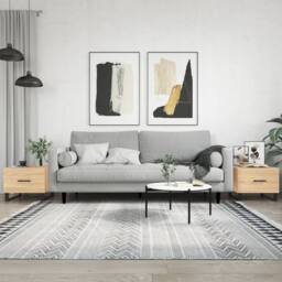 Berkfield Home Coffee Tables 2 pcs Sonoma Oak 50x50x40 cm Engineered Wood in Brown - Size: 50 x 50 x 40 cm - thumbnail 2