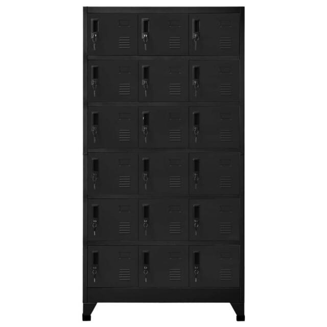 Berkfield Home Locker Cabinet Black 90x40x180 cm Steel - Size: 90 x 40 x 180 cm - image 1