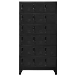 Berkfield Home Locker Cabinet Black 90x40x180 cm Steel - Size: 90 x 40 x 180 cm - thumbnail 1