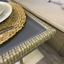 Modish Furnishing Vegas 9 Seater Light Grey Rattan Corner Dining Set & Bench - thumbnail 3