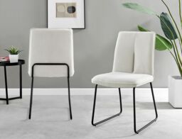 FurnitureboxUK Penrose Black Round Dining Table & 4 Halleyy Chairs in Cream - thumbnail 9