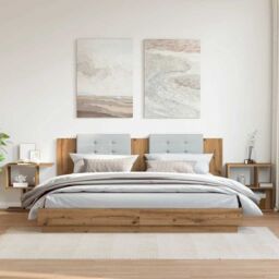Berkfield Home Bedside Cabinets 2 pcs Artisan Oak 50x30x51.5 cm Engineered Wood in Brown - thumbnail 3