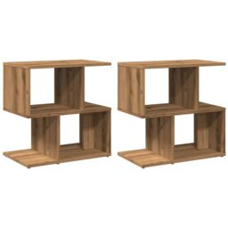 Berkfield Home Bedside Cabinets 2 pcs Artisan Oak 50x30x51.5 cm Engineered Wood in Brown - thumbnail 2