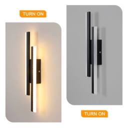 Pheashine Black 40cm Linear Dimmable LED Wall Light 16W 3000K-6500K Acrylic - thumbnail 2