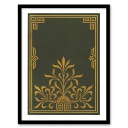 Artery8 Antique Art Deco Botanical Pattern Audsley Framed Wall Art Print in Green - Size: A4 - thumbnail 1
