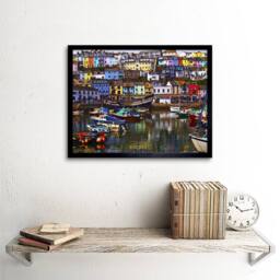 "Artery8 Photography Cityscape Brixham Devon Harbour Boats Framed Art Print - Size: W12"" x H16""" - thumbnail 2