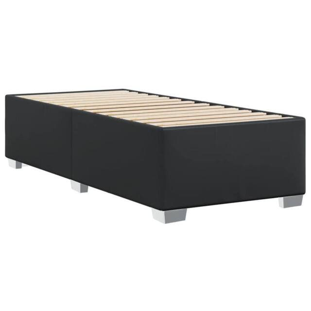 Berkfield Home Elegant Bed Frame without Mattress Black 90x190 cm Single Faux Leather - image 1