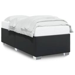 Berkfield Home Elegant Bed Frame without Mattress Black 90x190 cm Single Faux Leather - thumbnail 3