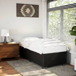 Berkfield Home Elegant Bed Frame without Mattress Black 90x190 cm Single Faux Leather - thumbnail 2