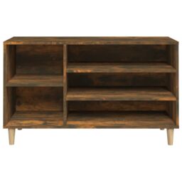 Berkfield Home Shoe Cabinet Smoked Oak 102x36x60 cm Engineered Wood in Brown - Size: 102 x 36 x 60 cm - thumbnail 5