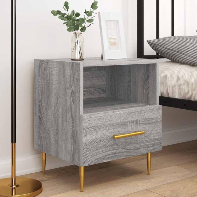 Berkfield Home Modern Bedside Cabinets 2 pcs Grey Sonoma 40x35x47.5 cm Engineere - image 1