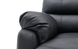 Home Detail Carter 3 Seater Sofa With Left-Hand Chaise & Right-Hand Recliner, Black Faux Leather - thumbnail 4