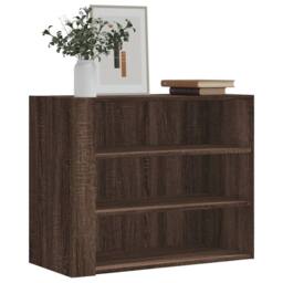 Berkfield Home Wall Cabinet Brown Oak 75x35x60 cm Engineered Wood - Size: 75 x 35 x 60 cm - thumbnail 2