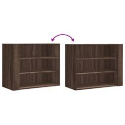 Berkfield Home Wall Cabinet Brown Oak 75x35x60 cm Engineered Wood - Size: 75 x 35 x 60 cm - thumbnail 7