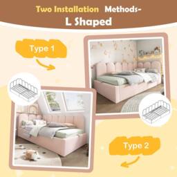 ModernLuxe Upholstered daybed with hydraulic storage & sofa function in Pink - Size: Single - thumbnail 6